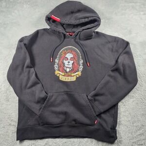 Vixxon Hoodie Womens XL Black Dixxon Day Of The Dead Skull Graphic Sweatshirt